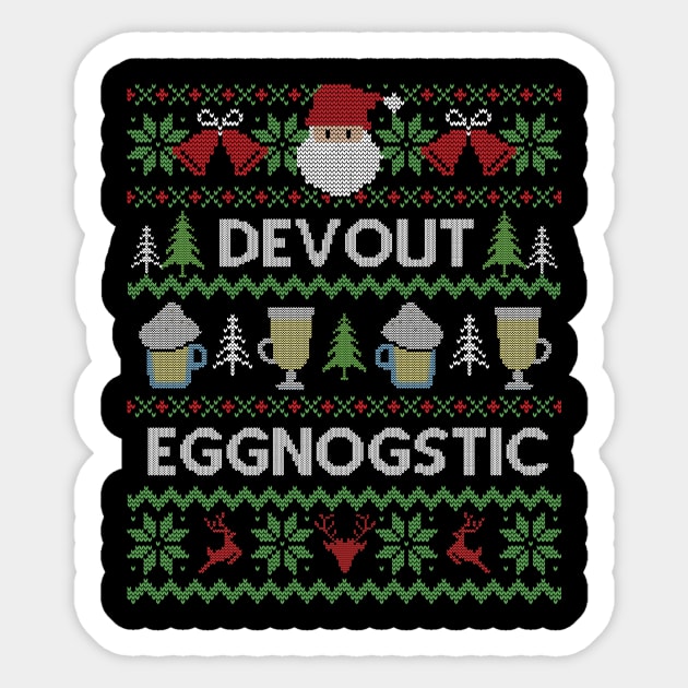 Ugly Christmas Sweater Devout Eggnostic Eggnog Sticker by HolidayoftheWeek